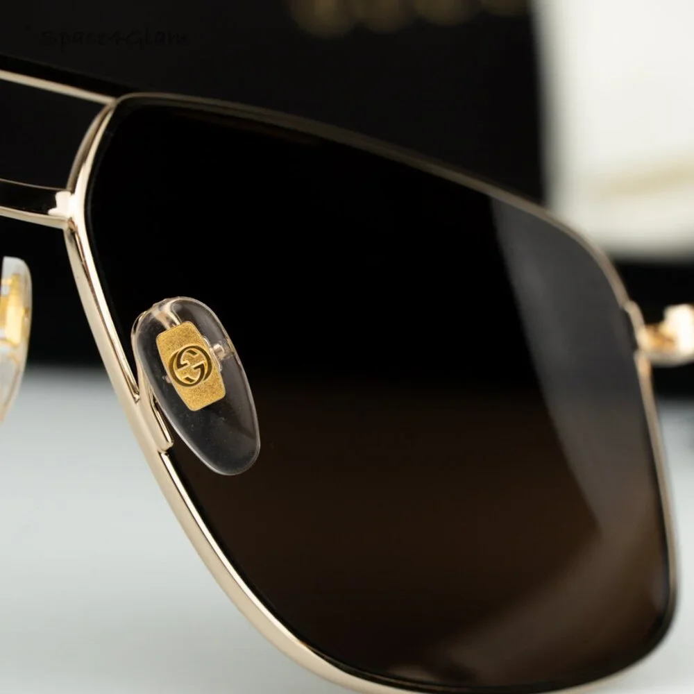 Gucci Men Sunglasses Gold Brown Aviator GG1676S NAVIGATOR 002 BRAND NEW